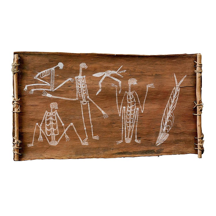 Bobby Barrdjaray Ngainjmirra comparable auction result: bobby barrdjaray ngainjmirra 1915 1992 bird and barramundi