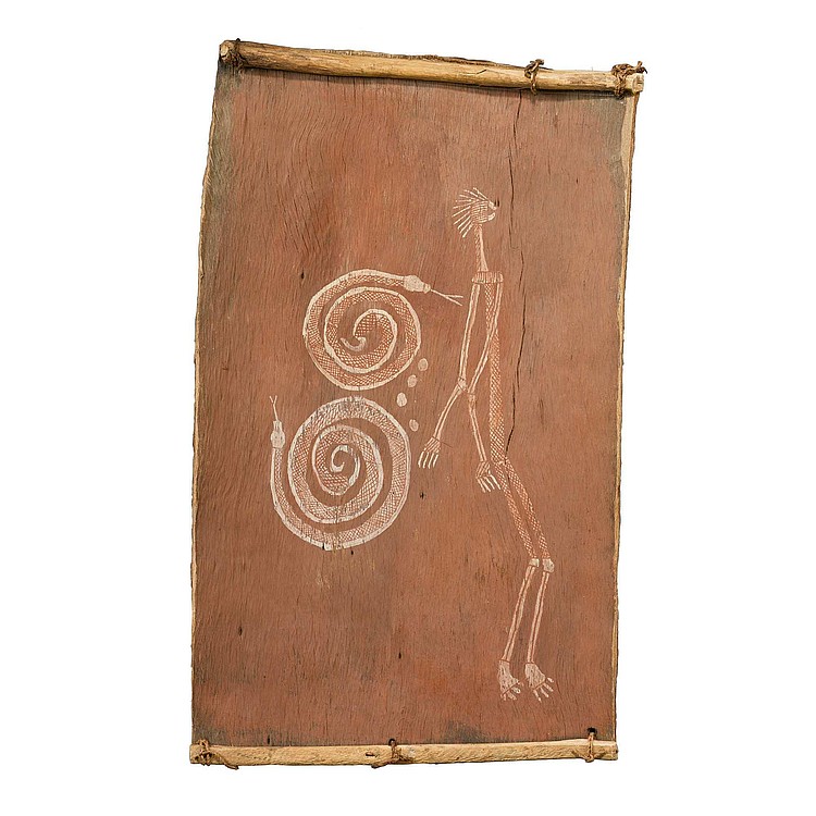 Bobby Barrdjaray Ngainjmirra comparable auction result: bobby barrdjaray ngainjmirra 1915 1992 snakes and mimih spirit