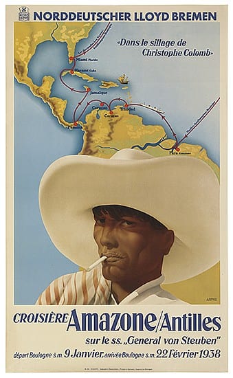 Otto Arpke comparable auction result: otto arpke 1886 1943 norddeutscher lloyd bremen amazone antilles 1938 40x24 inches 103x63 cm