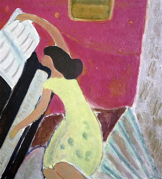 Johs Rian comparable auction result: johannes rian norwegian 1891 1981 piano player 16 x 15in