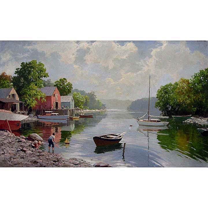 August Albo comparable auction result: august albo russian american 1893 1963 oil on