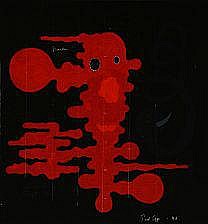 Poul Agger comparable auction result: poul agger r d maske og gr fugl signed poul
