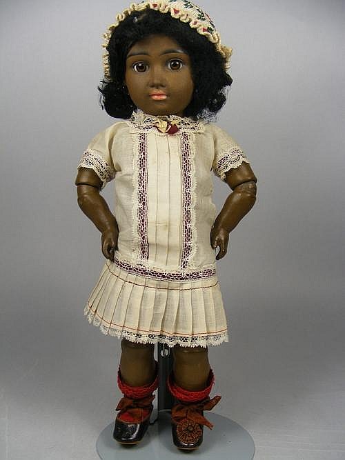 12" BLACK KESTNER A.T. GERMAN BISQUE HEAD DOLL sold by McMasters Harris Appletree Doll Auctions, lot 196 — auction record photograph