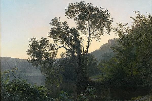 Janus LaCour comparable auction result: janus andreas barthotin lacour danish 1837 1909 lake nemi