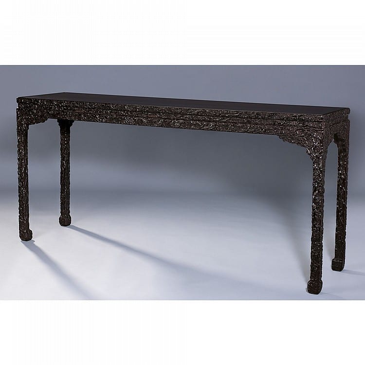 An Exquisitely Carved And Rare Imperial Zitan Side Table Qing Dynasty, EARLY 18TH CENTURY comparable sale