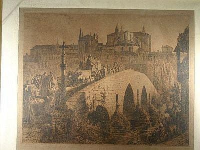 After AXEL HERMAN HAIG 19th Century etching - sold by Rogers Jones, lot 66 — auction record photograph