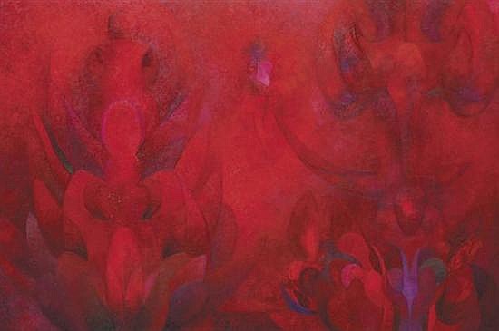 Diego Guzman comparable auction result: diego guzman spell on the plateau signed upfront and signed and dated mmx in the back side oil on canvas 39 5 x 59 inches