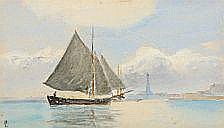 H. Lubbers comparable auction result: holger l bbers seascape with sailships signed
