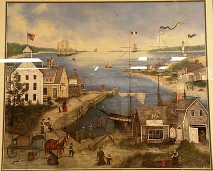 Linda Nelson Stocks, print, "Memories of Nantucket", signed in pencil LL and numbered 100/1500, framed, ss: 20" h. x 24" w. sold by Winter Associates, Inc., lot 197 — auction record photograph