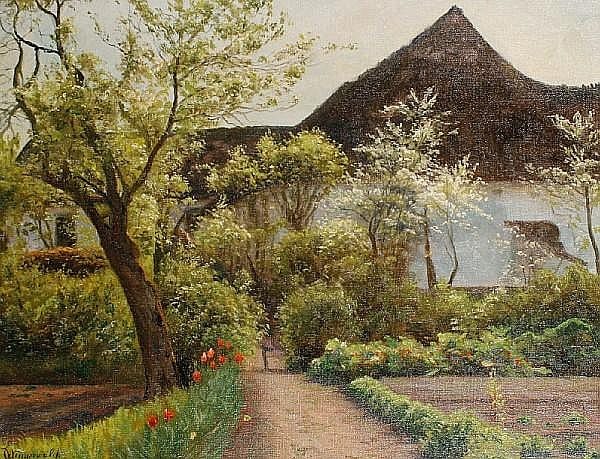Emil Wennerwald comparable auction result: emil august theodor wennerwald danish 1859 1934 the cottage garden
