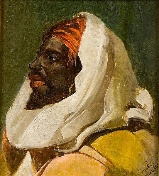 Halid Naci comparable auction result: halid naci turkish 1875 1921 head study of an arab