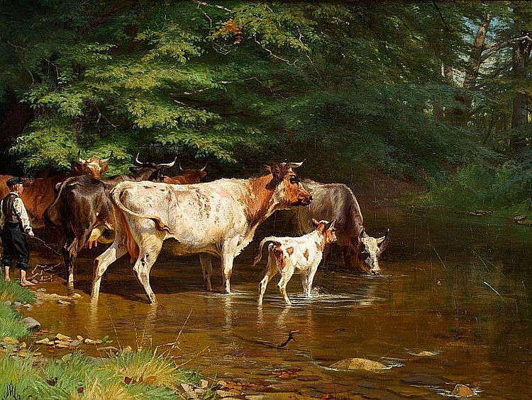 adolf mackeprang the cows are being watered · Bruun Rasmussen Auctioneers · 2010-09-27 Adolf Henrik Mackeprang comparable auction result: adolf mackeprang the cows are being watered