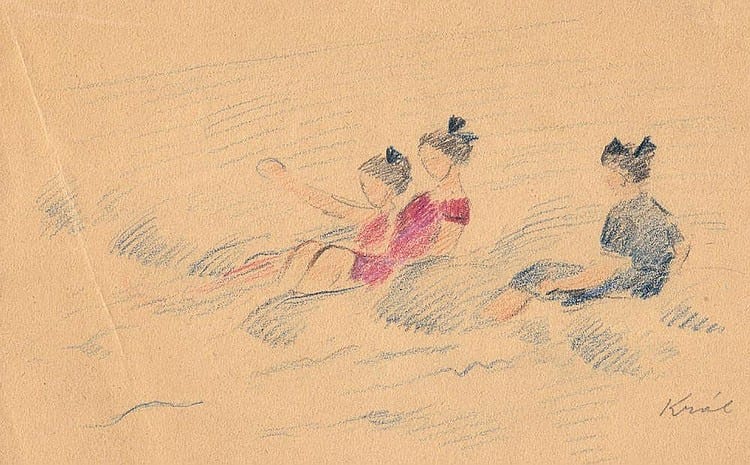Jaroslav Král comparable auction result: jaroslav kr l 1883 1942 children in river