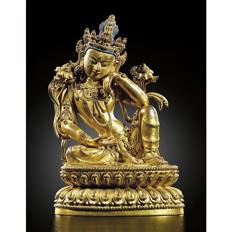 An Exceptionally Rare And Important Gilt-Bronze FIGURE OF CHINTAMANICHAKRA AVALOKITESHVARA MARK AND PERIOD OF YONGLE comparable sale