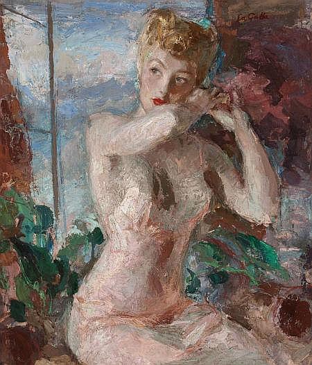 John La Gatta comparable auction result: john la gatta american 1894 1976 woman dressing oil on canvas 30 x 26 in signed upper right from the estate of charles martignette
