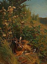 adolf mackeprang a hare hiding in a bush signed · Bruun Rasmussen Auctioneers · 2010-10-13 Adolf Henrik Mackeprang comparable auction result: adolf mackeprang a hare hiding in a bush signed