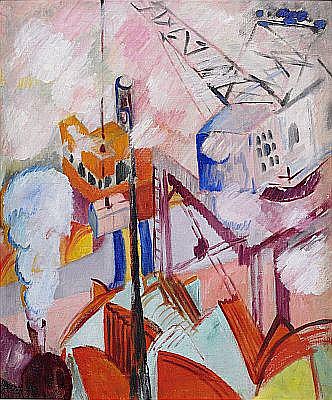 SIGRID HJERTÉN 1885-1948 Hamnbild - utsikt från comparable sale