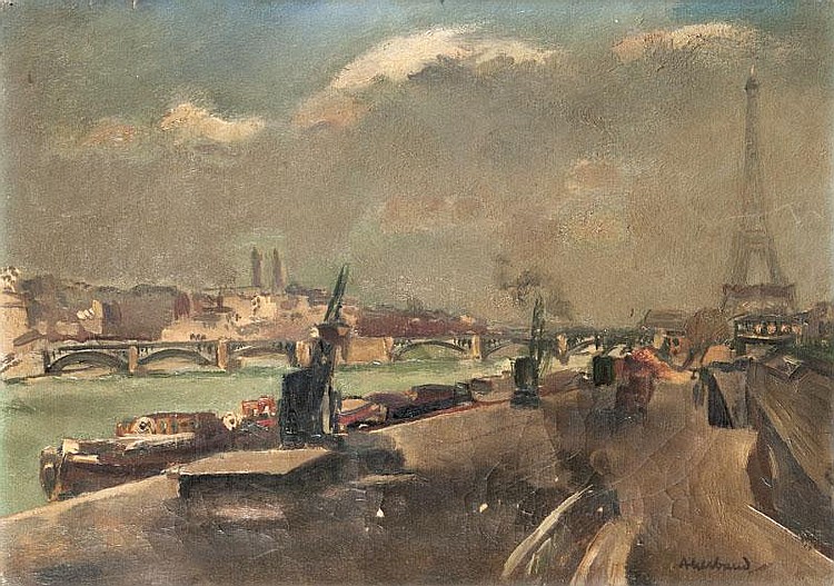 Abel (1888) Gerbaud comparable auction result: abel gerbaud 1888 1954 la seine paris huile sur toile sign e en bas droite 33 x 46 cm