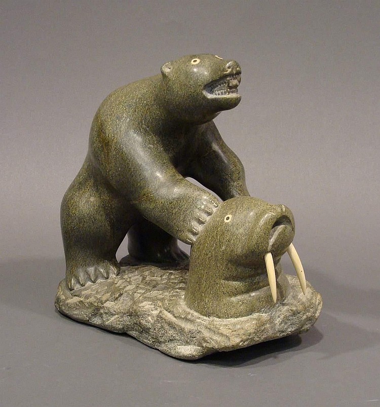 Seepee Ipellie comparable auction result: seepee ipellie frobisher bay a serpentine carving