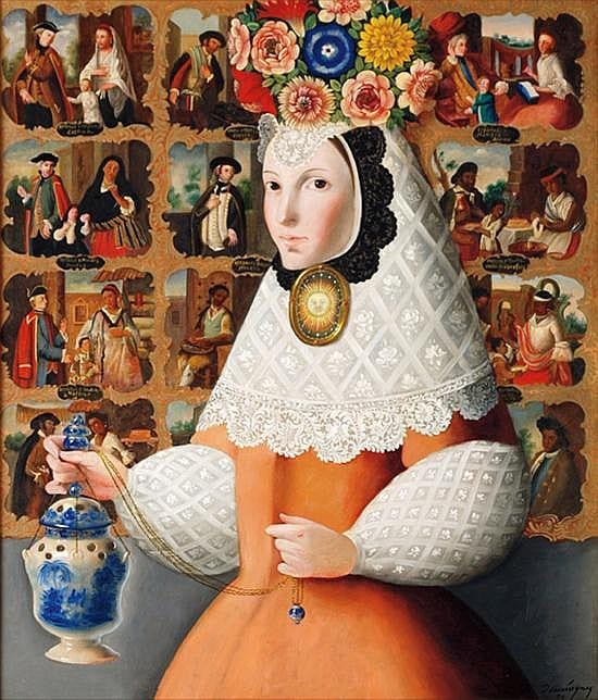 Benjamín Domínguez B. comparable auction result: benjam n dom nguez monja de las castas firmado y fechado 90 leo sobre tela 80 x 70 cm