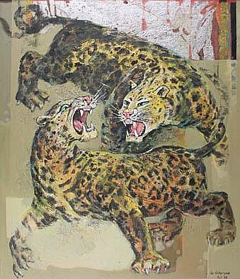 Wahyu Srikaryadi, Tiger, 1996, mixed media on comparable sale