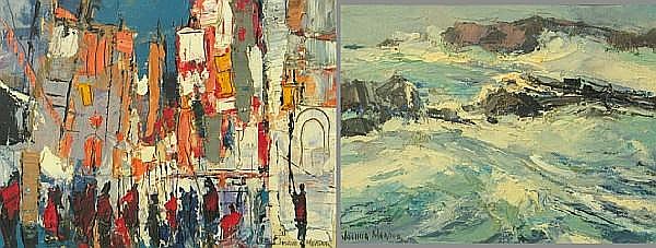 Joshua Lawrence Meador comparable auction result: joshua lawrence meador american 1911 1965 group of seascapes and cityscapes 8 each approximately 6 x 8in or reverse