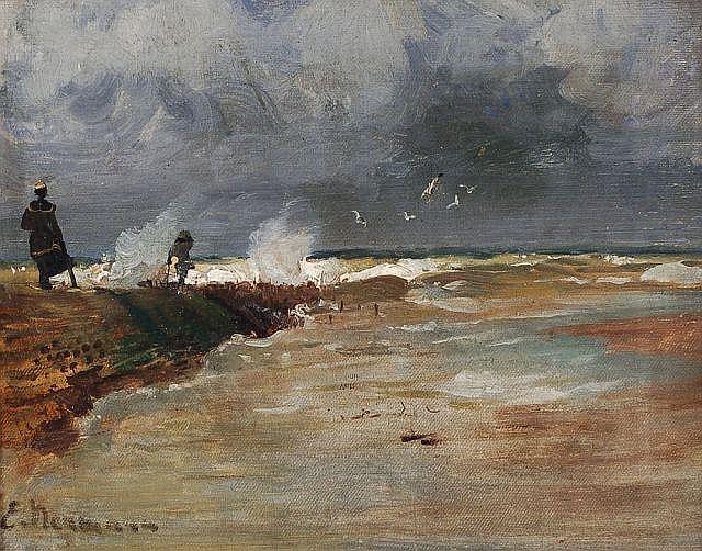 Emil Neumann comparable auction result: emil friedrich neumann zugeschr strandspaziergang bei wellengang no date