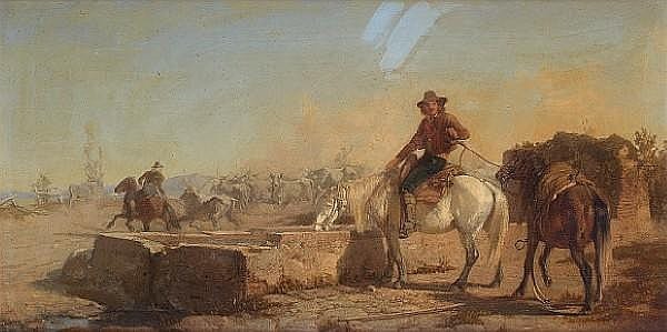 george heming mason british 1818 1872 a butero watering his horse in the roman campagna · Bonhams · 2011-01-27 George Heming Mason comparable auction result: george heming mason british 1818 1872 a butero watering his horse in the roman campagna