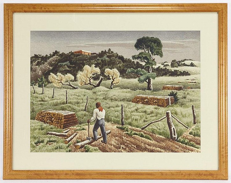 William Lester comparable auction result: william lester 1910 1991 the fencemaker 1941