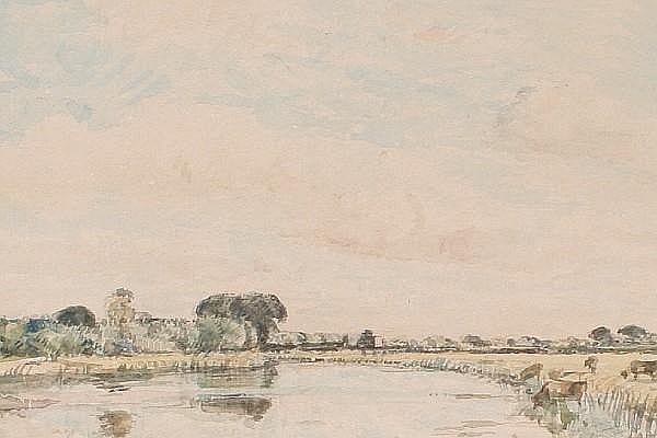 David Muirhead comparable auction result: david muirhead british 1867 1930 on the ouse at huntingdon