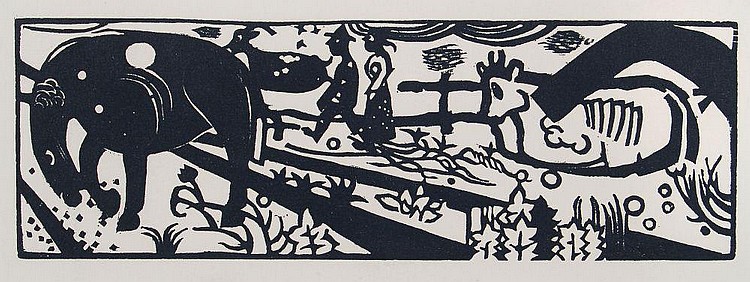 Heinrich Mathias Ernst Campendonk comparable auction result: heinrich campendonk bauerngang 1918