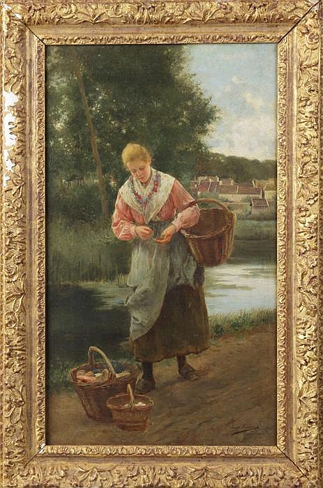 Luis Jimenez Aranda comparable auction result: luis jimenez aranda spanish 1845 1928 young lady w vegetable basket