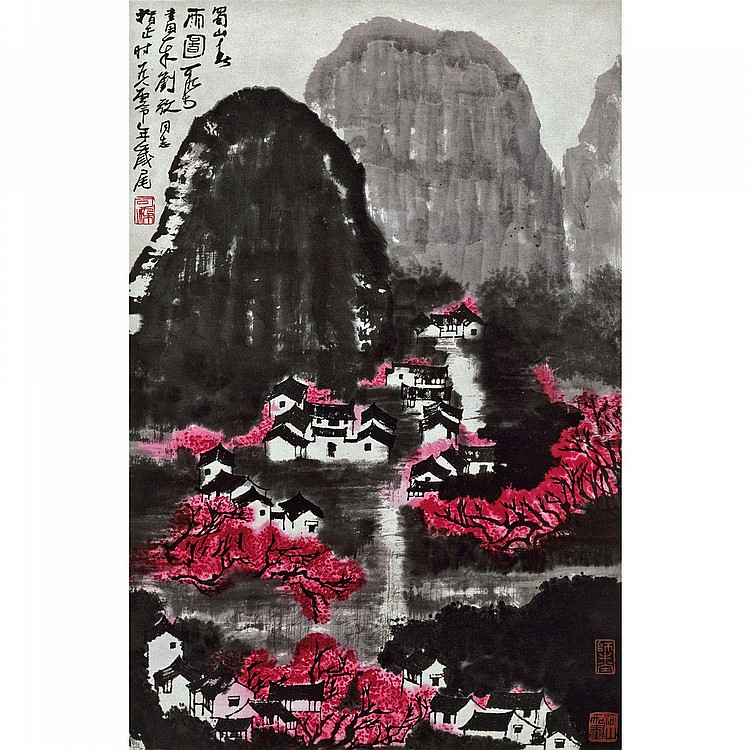 Li Keran (1907-1989) DRIZZLE IN SPRING MOUNTAINS comparable sale
