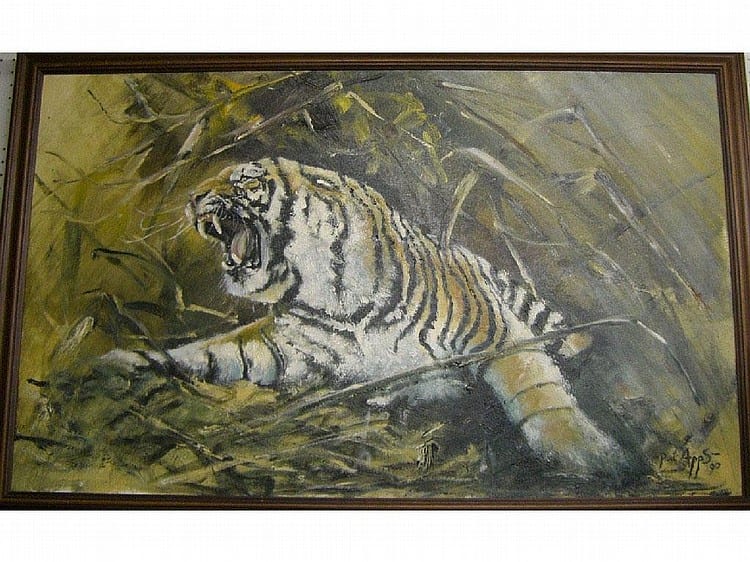 Paul Apps comparable auction result: paul apps english 20th century snarling tiger
