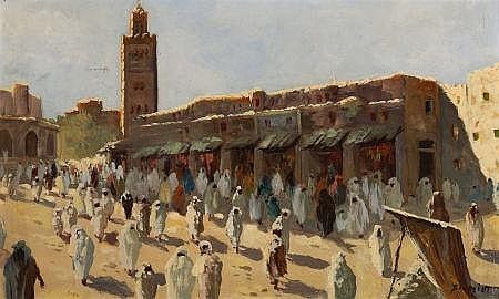 Albert H. Schmidt comparable auction result: albert h schmidt swiss 1883 1970 djemaa el fna mar