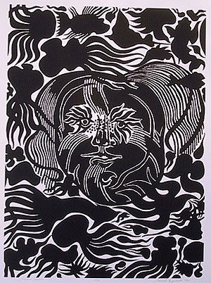 Manuel Izqueirdo comparable auction result: manuel izqueirdo marine garden black woodcut