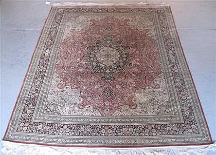 Sino-Qum silk carpet, china, circa 2nd half 20th century, sold by Freeman's | Hindman, lot 1006 — auction record photograph