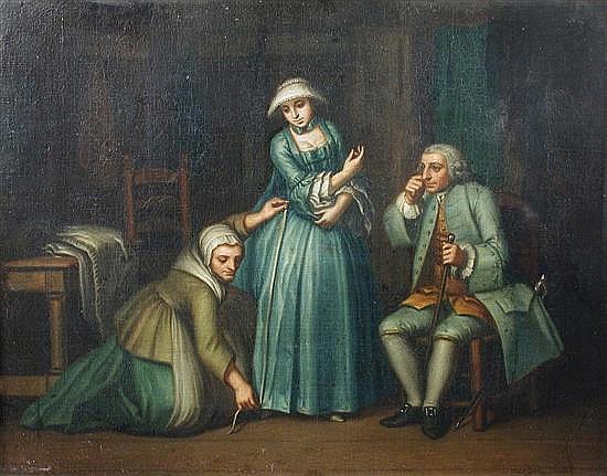 Hieronymus Lapis comparable auction result: hieronymus lapis italian 1723 1798 at the dressmaker oil on canvas a pair