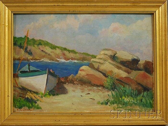 Elizabeth Galbraith Jewell comparable auction result: elizabeth galbraith jewell american 1874 1956 gull rock perkins cove ogunquit maine signed e g jewell l l identified on the