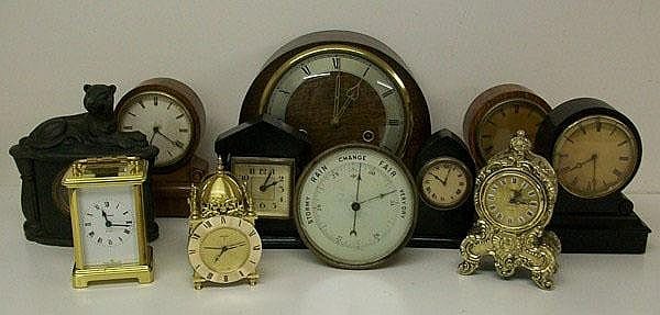 A Bayard brass carriage clock, Swiza lantern sold by Batemans Auctioneers & Valuers, lot 402 — auction record photograph