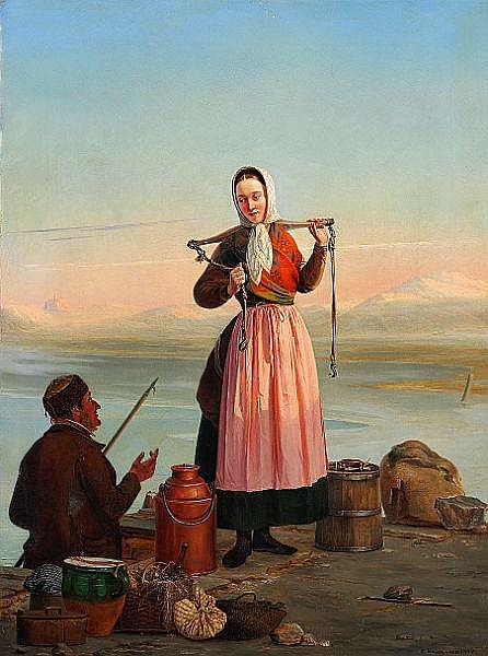 christen dalsgaard a young woman waiting for the boat · Bruun Rasmussen Auctioneers · 2011-09-27 Christen Dalsgaard comparable auction result: christen dalsgaard a young woman waiting for the boat