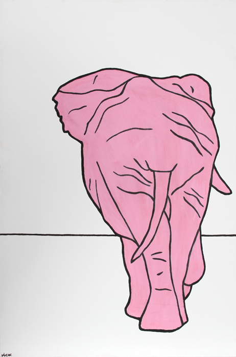 Miche Watkins comparable auction result: miche watkins pink elephant acrylic painting
