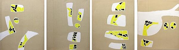 Ralph Du Casse comparable auction result: ralph du casse american 1916 2003 untitled abstraction in black white and yellow each 60 1 4 x 49in