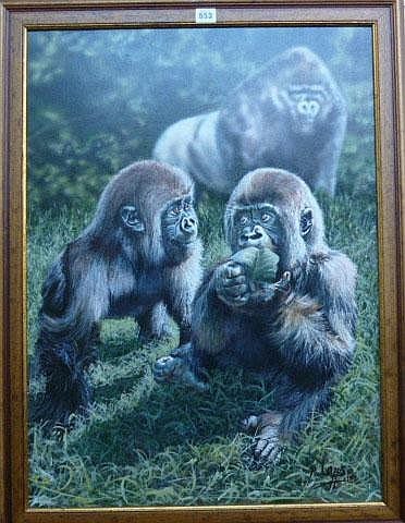 Paul Apps comparable auction result: paul apps b 1958 silverback family oil on