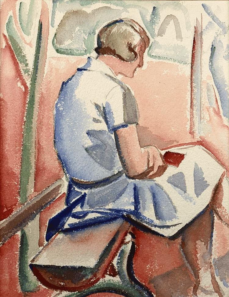 Jaroslav Král comparable auction result: jaroslav kr l 1883 1942 park bench aquarelle on