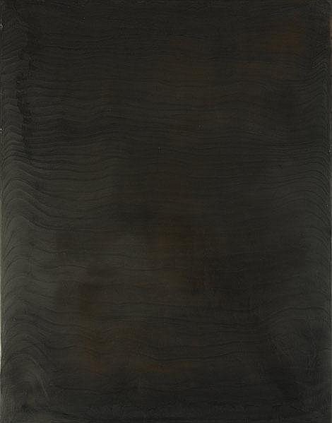 Dark, nearly black abstract surface with subtle swirling, wood-grain-like texture.
