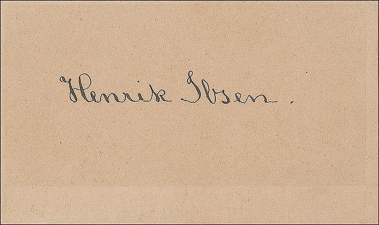 Henrik Ibsen comparable auction result: autograph henrik ibsen