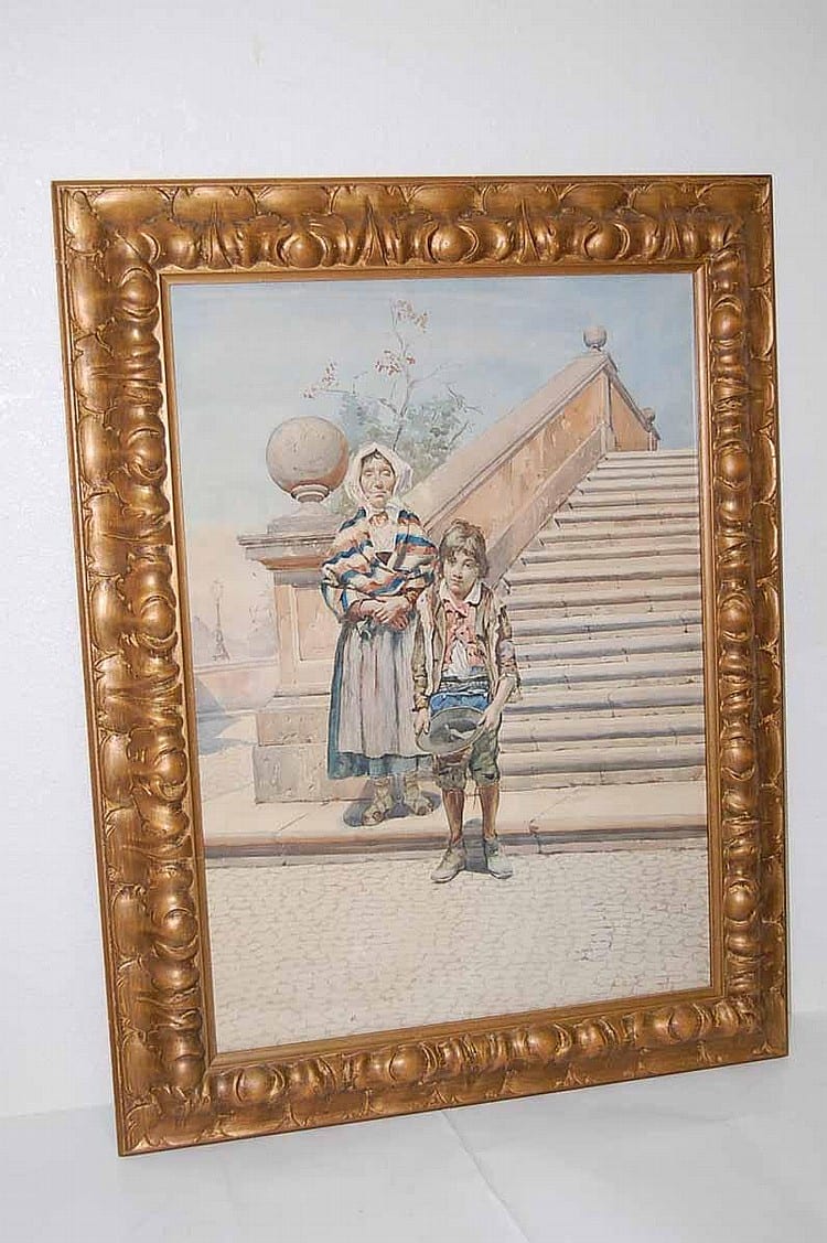 Manuel Ramirez Ibanez (1856 - 1925) Woman and Child, Roma 1882 sold by J Levine Auction & Appraisal LLC, lot 50 — auction record photograph