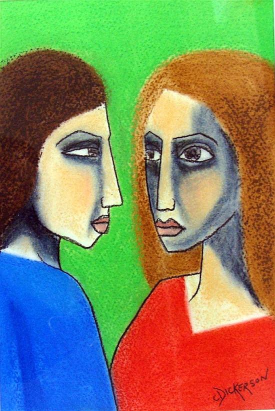 Camilla Dickerson comparable auction result: camilla dickerson b 1967 the conversation pastel on paper