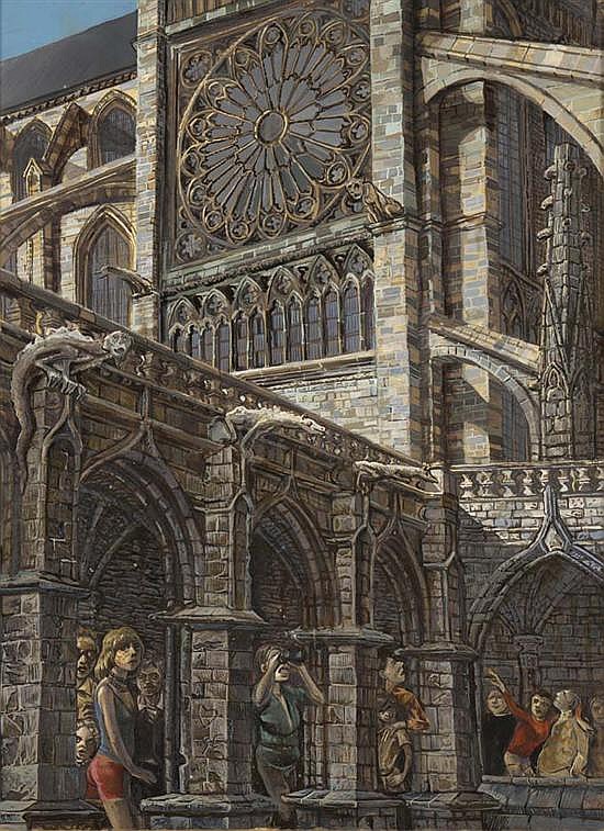 Helmut Goettl comparable auction result: helmut goettl n en 1934 notre dame 1977 acrylique sur carton mont sur panneau sign et dat en bas droite